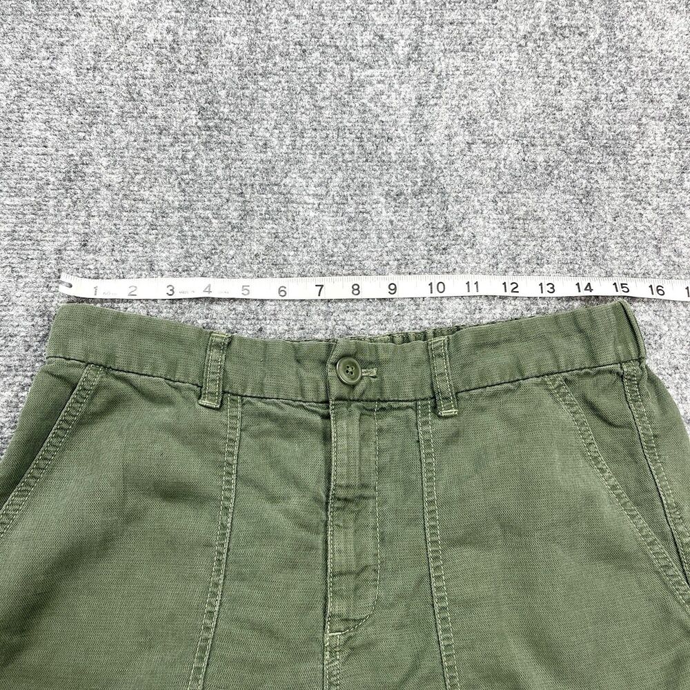 J Crew Pants Womens Size 8 Cropped Lyocell Linen Blend Stretch Waist Green - Picture 7 of 10